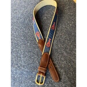 PRESTON Made in New England USA Canvas Belt Size 30 Lobsters Vintage Preppy